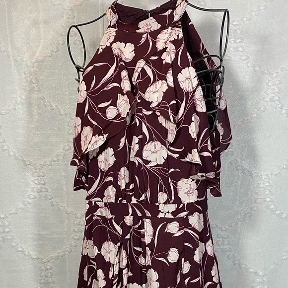 LC Lauren Conrad runway burgundy floral midi dress size 10 - machine washable! - Picture 10 of 10